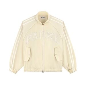 PARKE Varsity Nylon Jacket Buttercream NWT